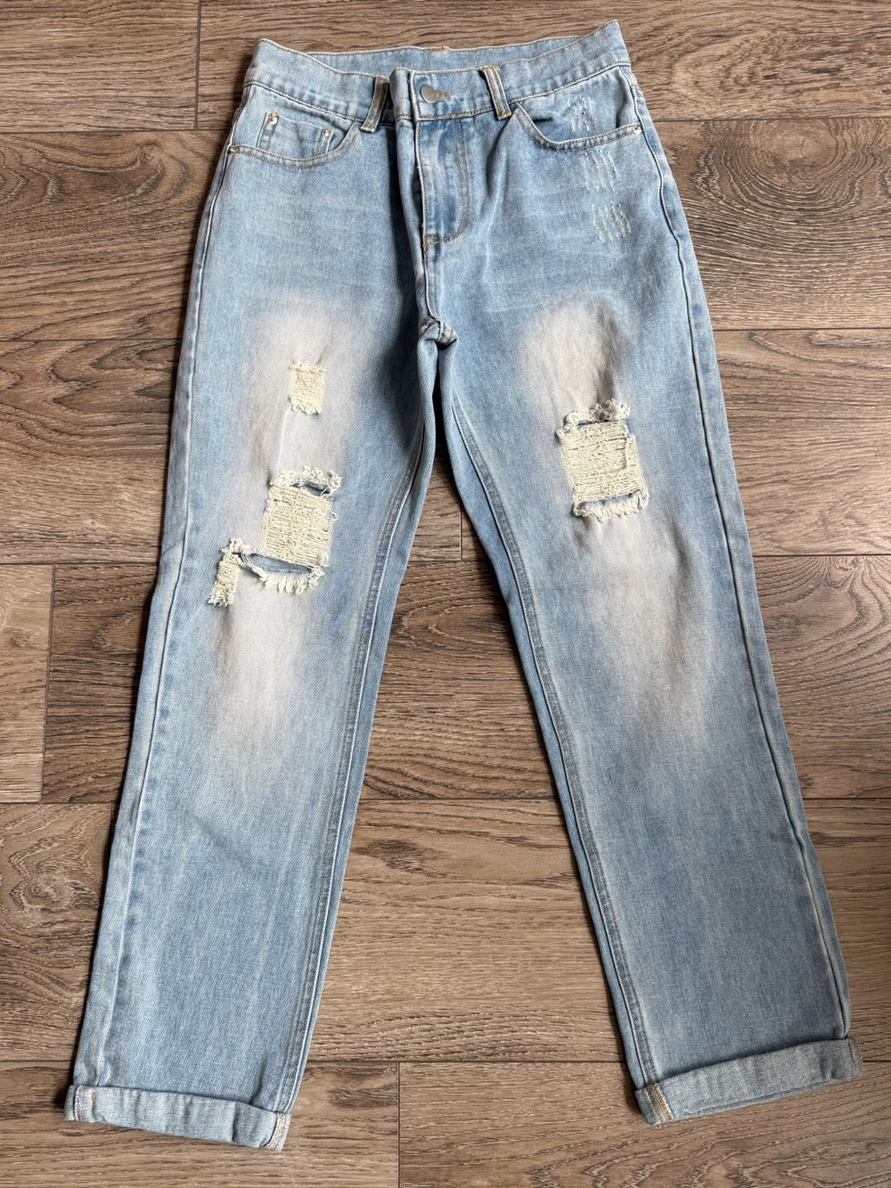 71. Hayden Los Angeles Distressed High Rise Straight Leg Jeans Size Small NWT